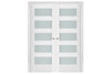 Nova Triplex 059 Soft White Laminated Modern Interior Door | Frosted Glass | Buy Doors Online