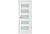 Nova Triplex 059 Soft White Laminated Modern Interior Door | Frosted Glass | Buy Doors Online