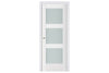 Nova Triplex 058 Soft White Laminated Modern Interior Door | Frosted Glass | Buy Doors Online