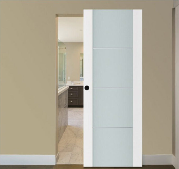 Nova Triplex 006 Soft White Laminated Modern Interior Door | Magic Door