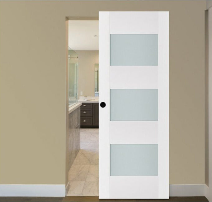 Nova Triplex 015 Soft White Laminated Modern Interior Door | Magic Door