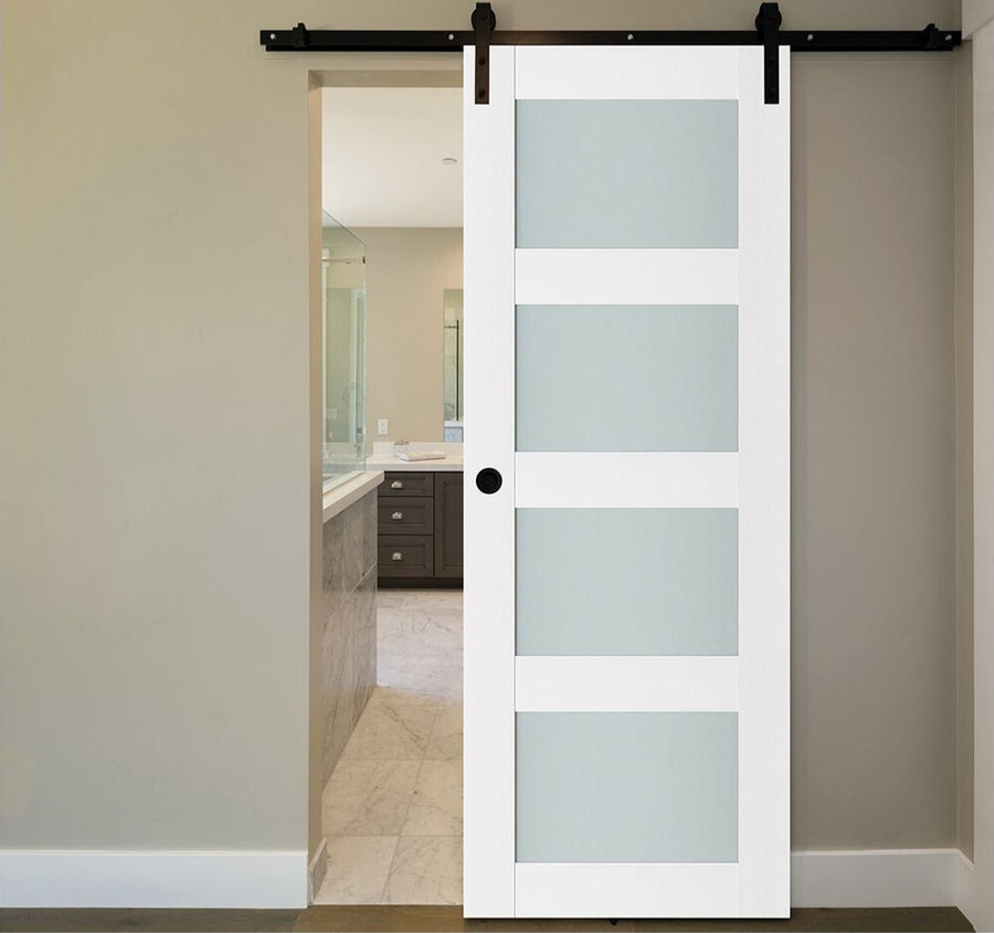 Nova Triplex 021 Soft White Laminated Modern Interior Door | Barn Door