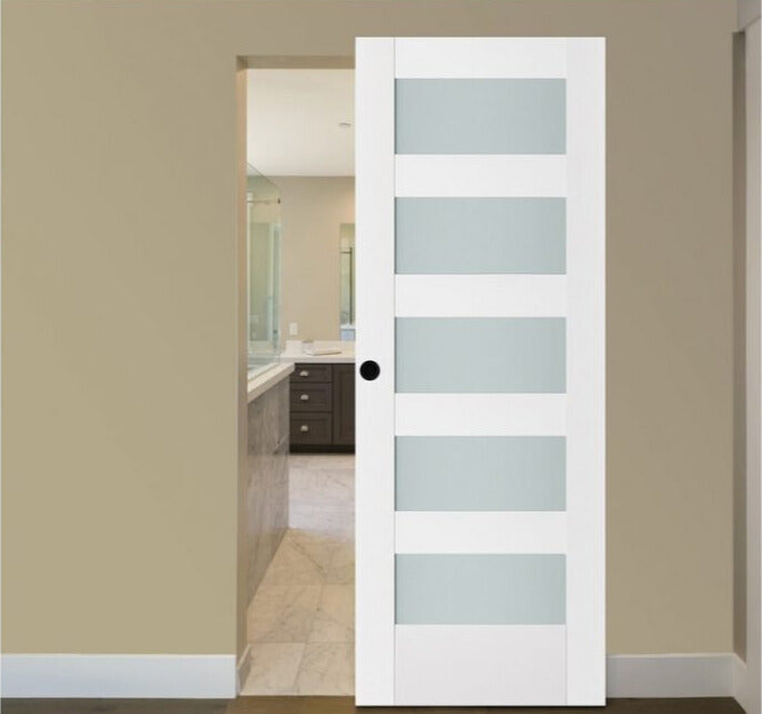 Nova Triplex 057 Soft White Laminated Modern Interior Door | Magic Door
