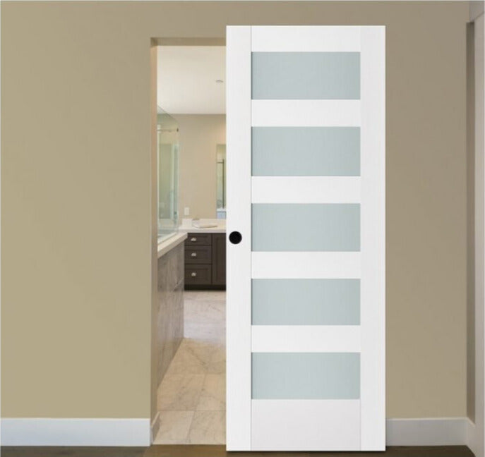 Nova Triplex 059 Soft White Laminated Modern Interior Door | Magic Door
