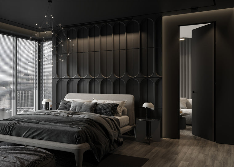 Optima Black Matte Frameless Belldinni Modern Interior Door