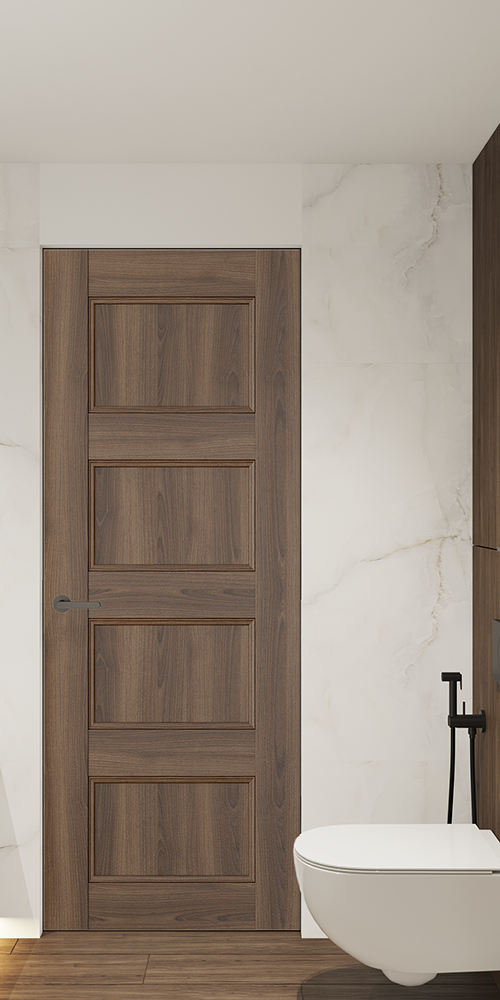 Oxford Uno 07 3R Pecan Nutwood Frameless Belldinni Modern Interior Door