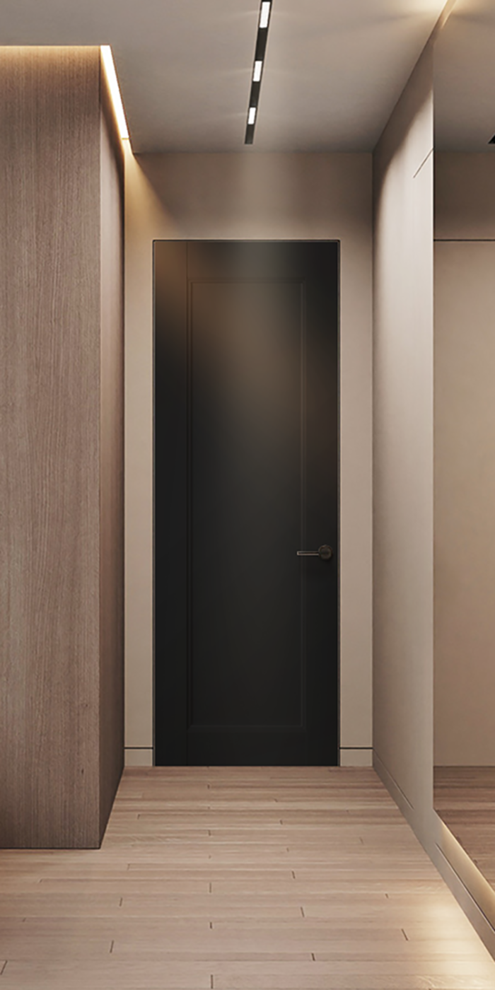 Oxford Uno 07 Black Matte Frameless Belldinni Modern Interior Door