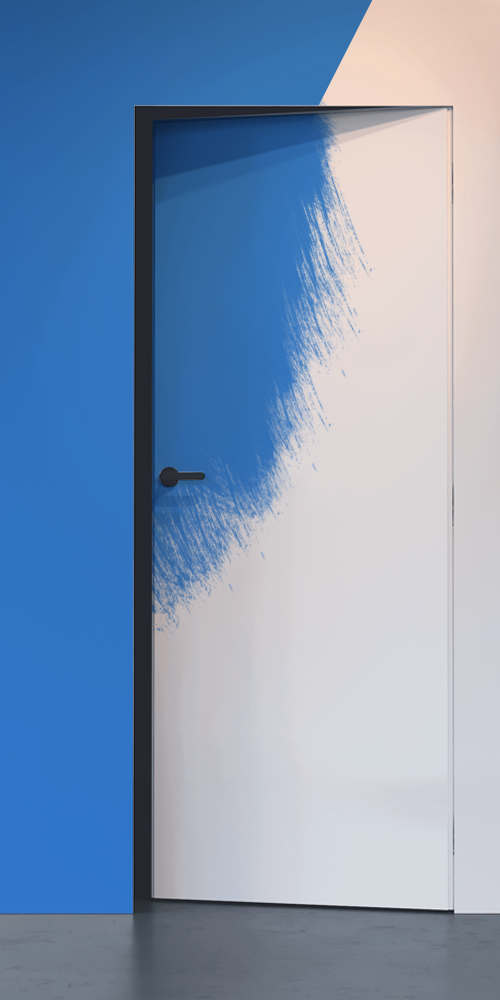 Primed Door Example For Coloring In Blue Frameless Belldinni Modern Door