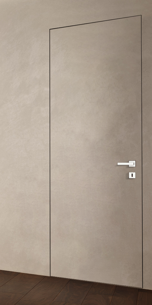 Primed Door Example For Plastering In Brown Frameless Belldinni Modern Door