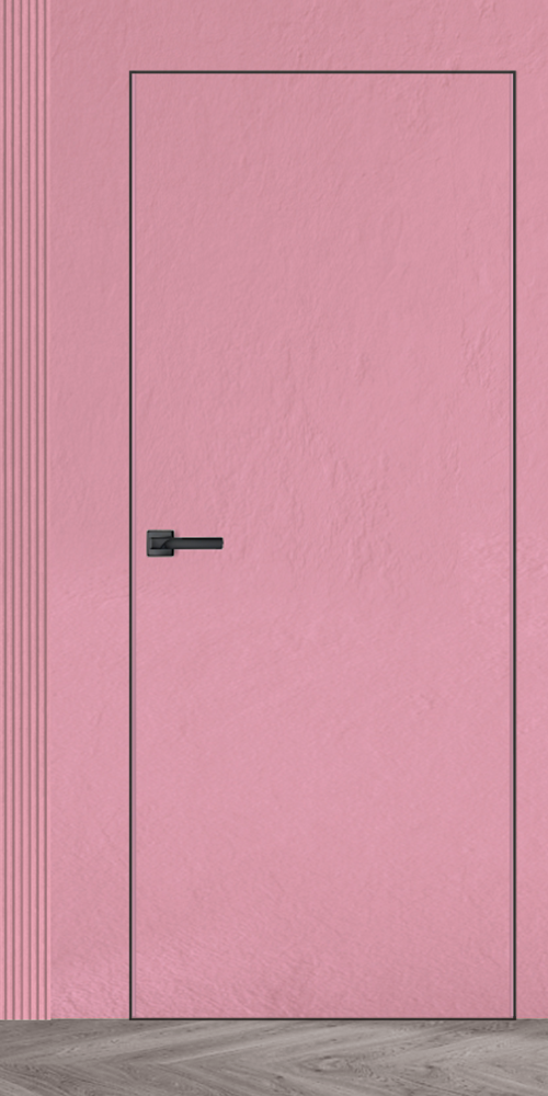 Primed Door Example For Plastering In Pink Frameless Belldinni Modern Door