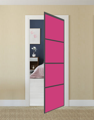 Nova Pivot Closet Doors - Style 04 | Glass Door | Swing Door | Pink | Buy Doors Online