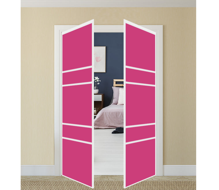 Nova Pivot Closet Doors - Style 08 | Glass Door | Swing Door | Pink