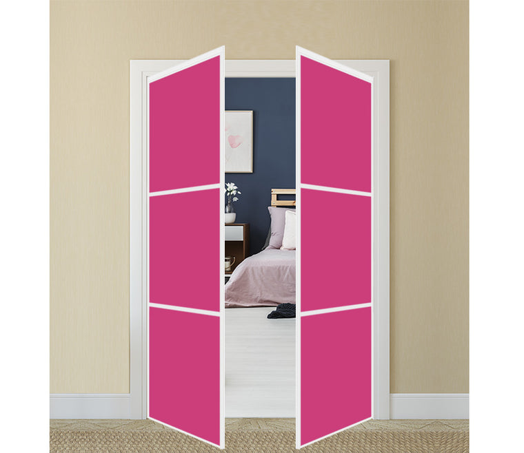 Nova Pivot Closet Doors - Style 03 | Glass Door | Swing Door | Pink
