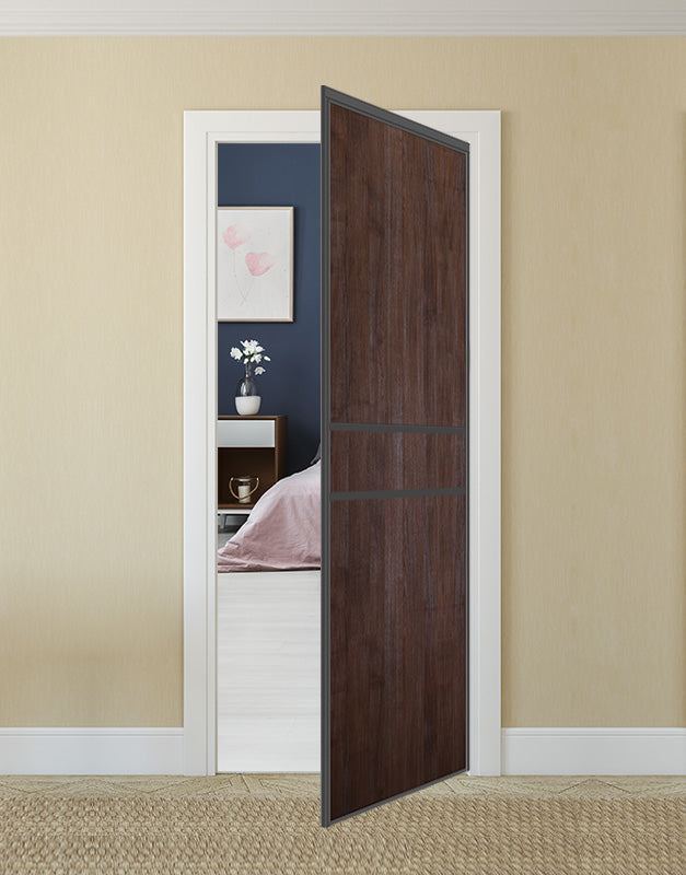 Nova Pivot Closet Doors - Style 07 | Panel Door | Swing Door | Prestige Brown