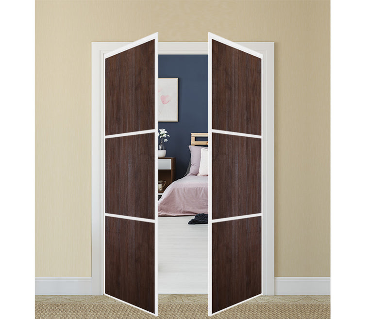 Nova Pivot Closet Doors - Style 03 | Panel Door | Swing Door | Prestige Brown
