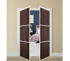 Nova Pivot Closet Doors - Style 03 | Panel Door | Swing Door | Prestige Brown | Buy Doors Online