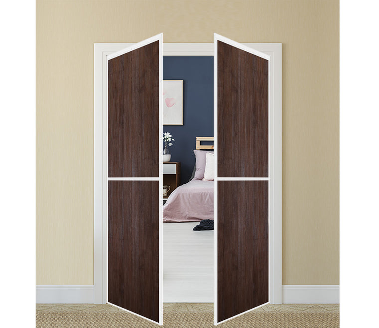 Nova Pivot Closet Doors - Style 02 | Panel Door | Swing Door | Prestige Brown