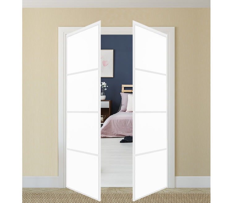 Nova Pivot Closet Doors - Style 04 | Panel Door | Swing Door | Pure White