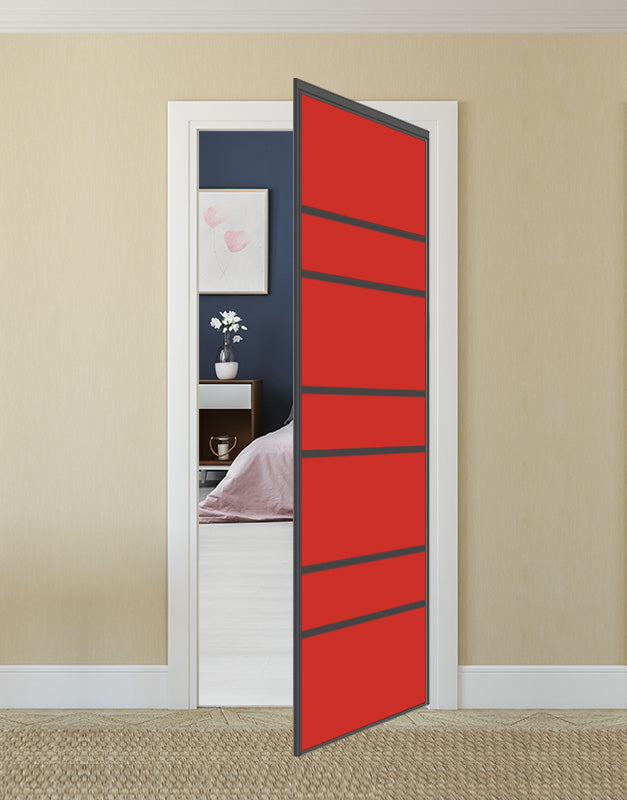 Nova Pivot Closet Doors - Style 09 | Glass Door | Swing Door | Light Red