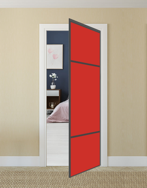 Nova Pivot Closet Doors - Style 10 | Glass Door | Swing Door | Light Red