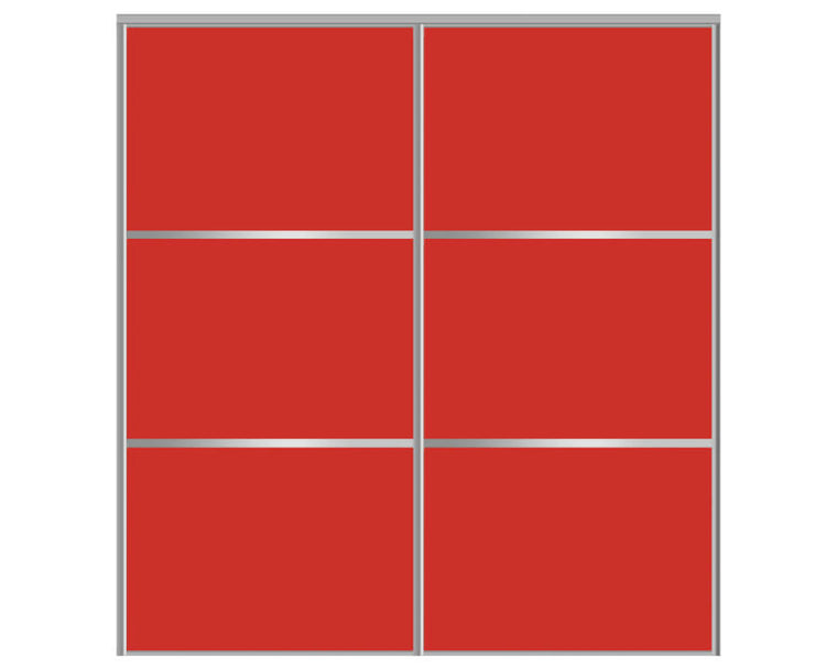 Nova Sliding Closet Doors - Style 03 | Glass Door | Light Red