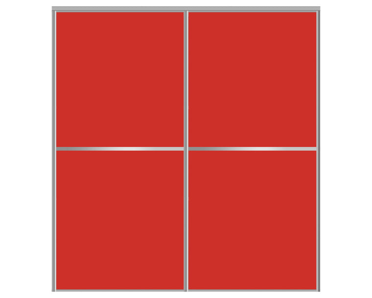 Nova Sliding Closet Doors - Style 02 | Glass Door | Light Red