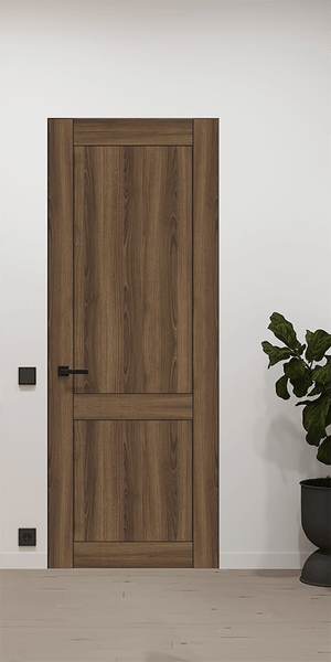 Shaker 2 Panel Pecan Nutwood Frameless Belldinni Modern Interior Door | Buy Doors Online