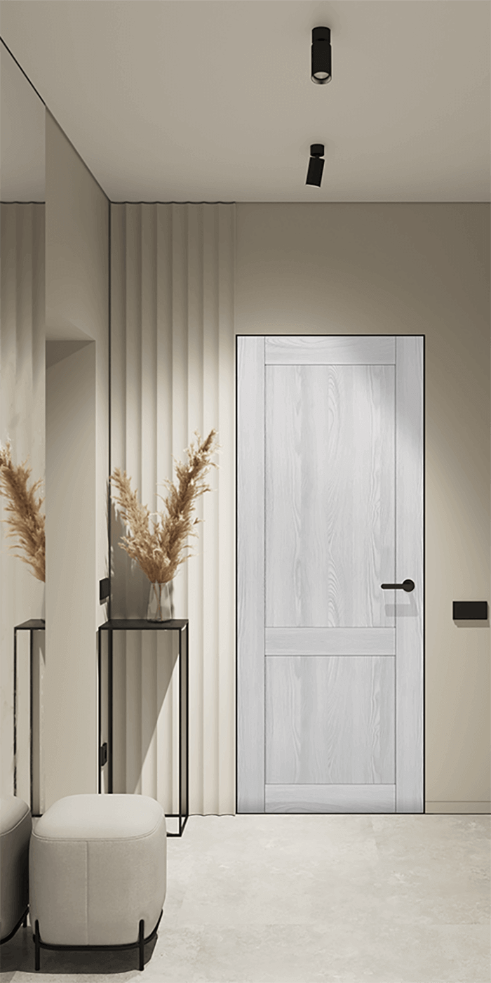 Shaker 2 Panel Ribeira Ash Frameless Belldinni Modern Interior Door