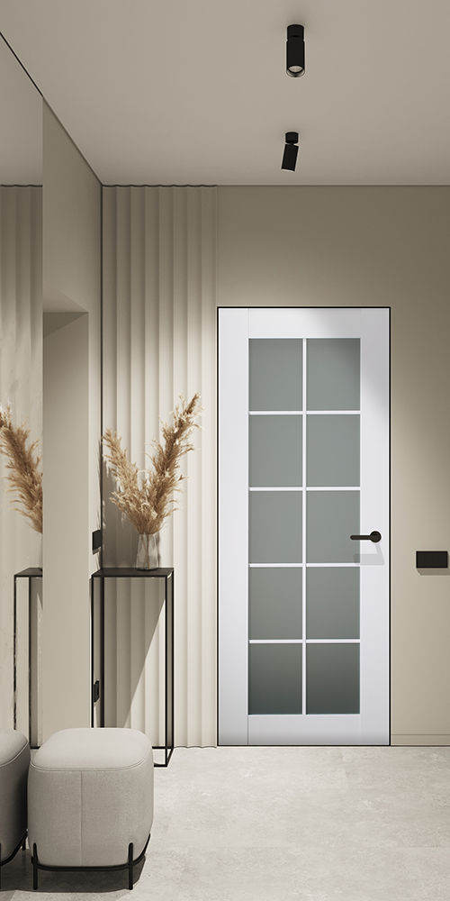 Smart Pro 10 Lite Vetro Polar White Frameless Belldinni Modern Interior Door