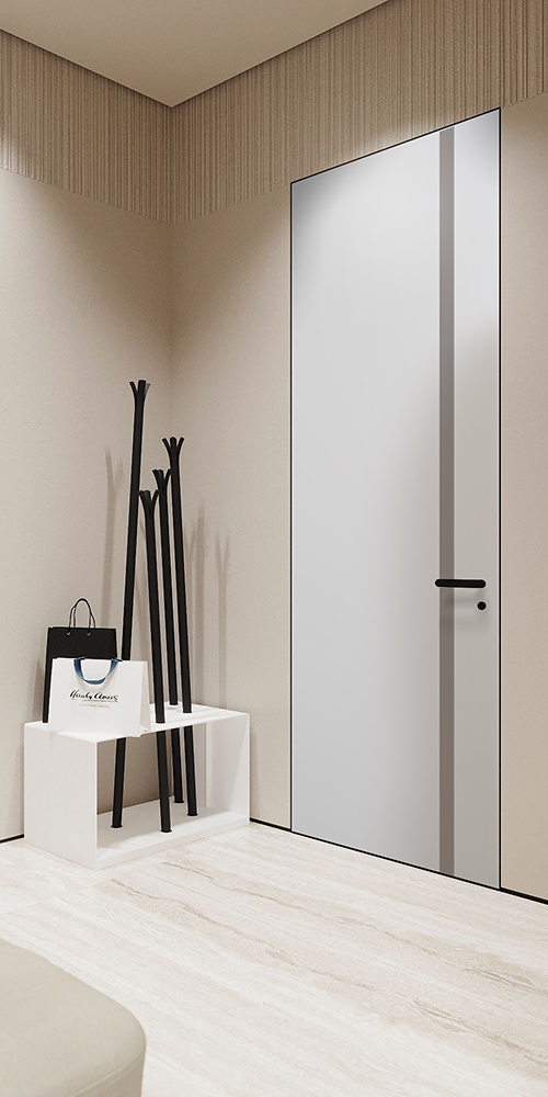 Smart Pro 208 Vetro Polar White Frameless Belldinni Modern Interior Door