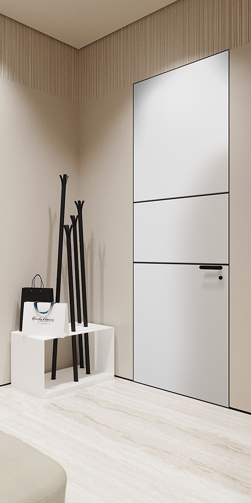 Smart Pro 2H Black Polar White Frameless Belldinni Modern Interior Door