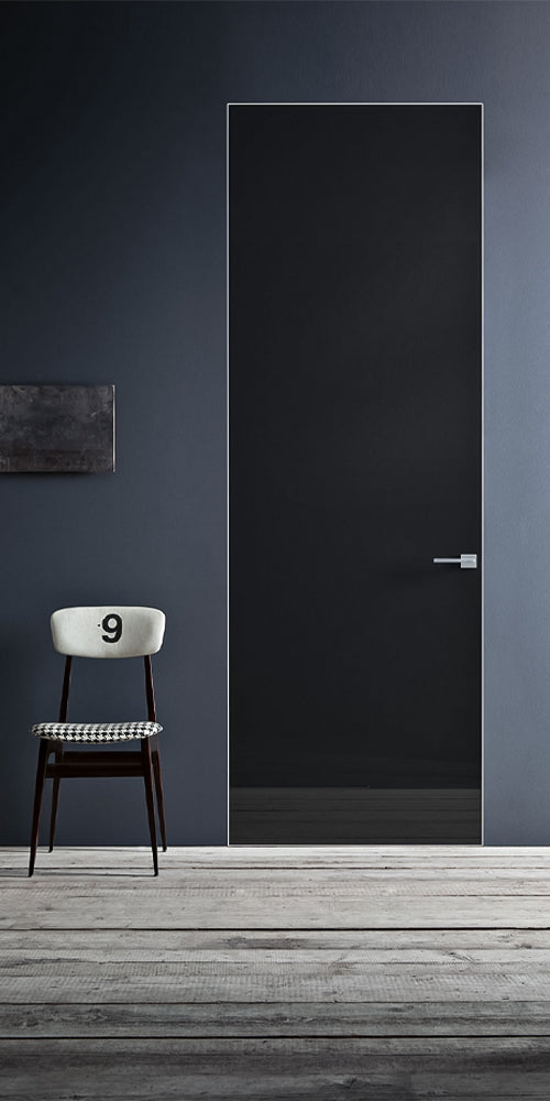 Space Black Glass Frameless Belldinni Modern Interior Door