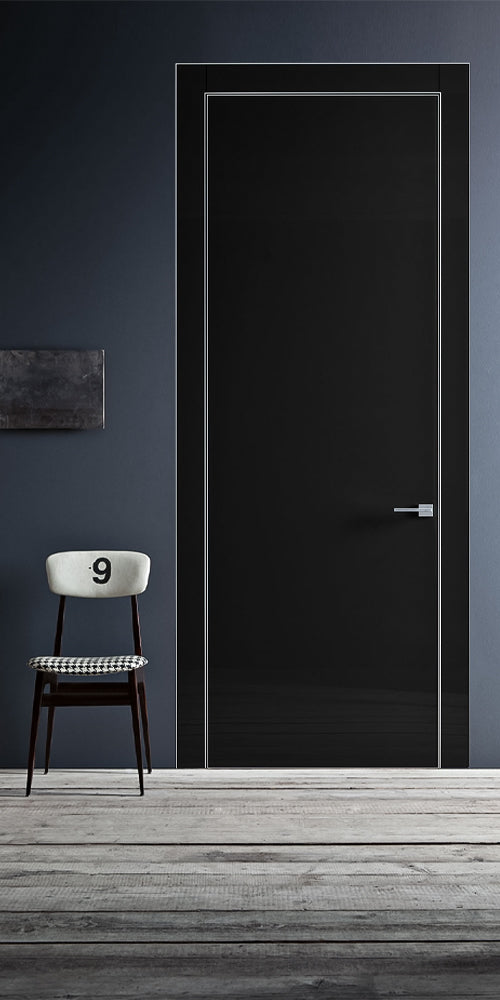 Space Reverse Black Glass Frameless Belldinni Modern Interior Door