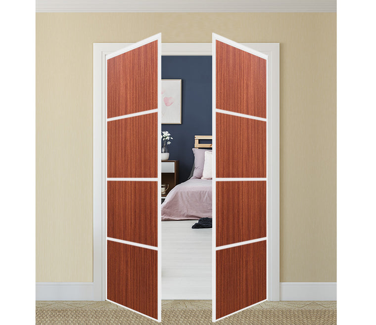 Nova Pivot Closet Doors - Style 04 | Panel Door | Swing Door | Sapele