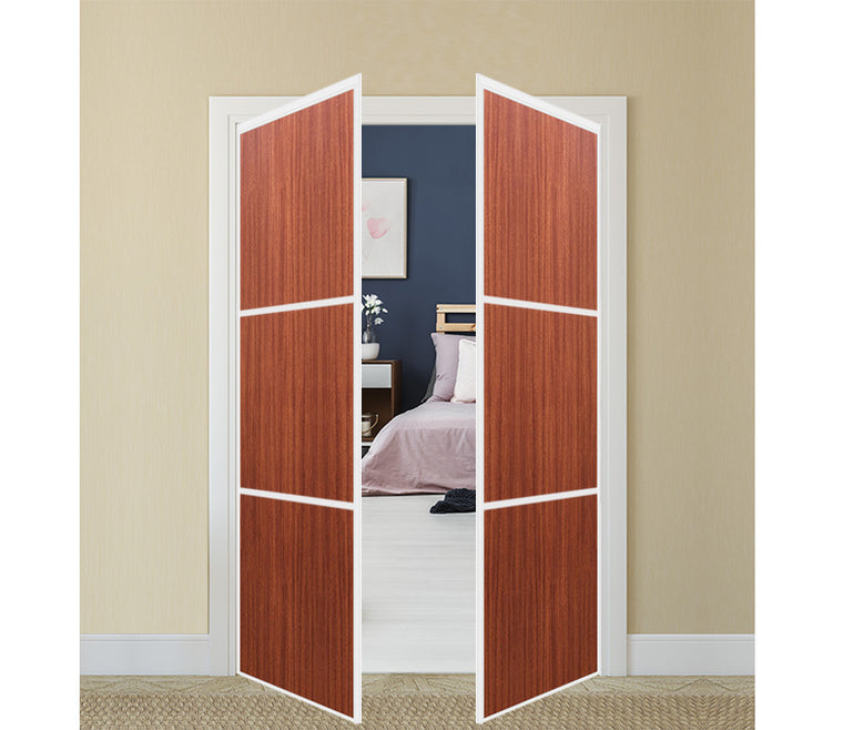 Nova Pivot Closet Doors - Style 03 | Panel Door | Swing Door | Sapele