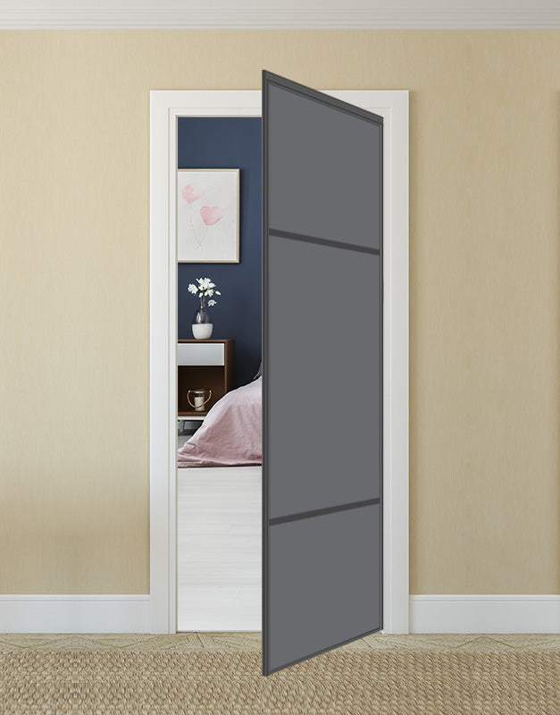 Nova Pivot Closet Doors - Style 10 | Glass Door | Swing Door | Silver Grey