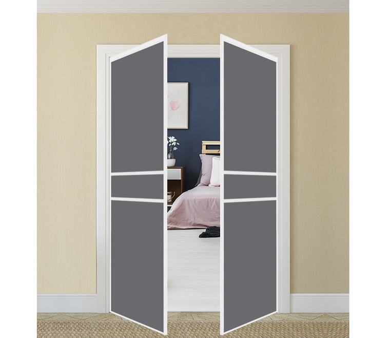 Nova Pivot Closet Doors - Style 07 | Glass Door | Swing Door | Silver Grey