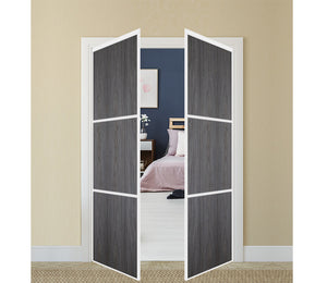 Nova Pivot Closet Doors - Style 03 | Panel Door | Swing Door | Swiss Elm | Buy Doors Online