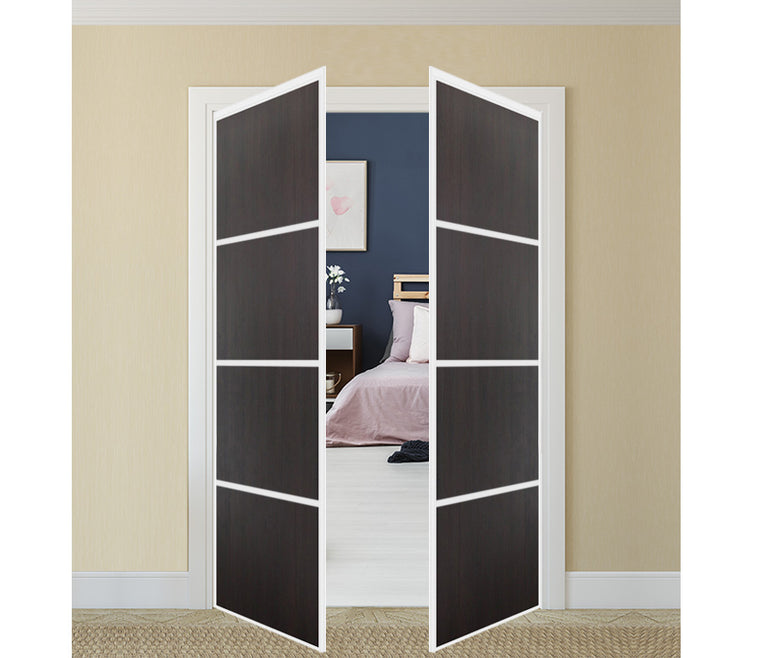 Nova Pivot Closet Doors - Style 04 | Panel Door | Swing Door | Wenge