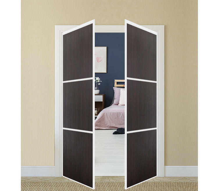 Nova Pivot Closet Doors - Style 03 | Panel Door | Swing Door | Wenge