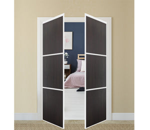 Nova Pivot Closet Doors - Style 03 | Panel Door | Swing Door | Wenge | Buy Doors Online