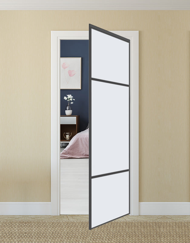 Nova Pivot Closet Doors - Style 10 | Glass Door | Swing Door | White