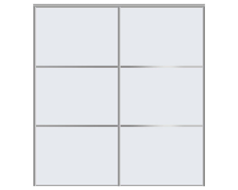 Nova Sliding Closet Doors - Style 03 | Glass Door | White