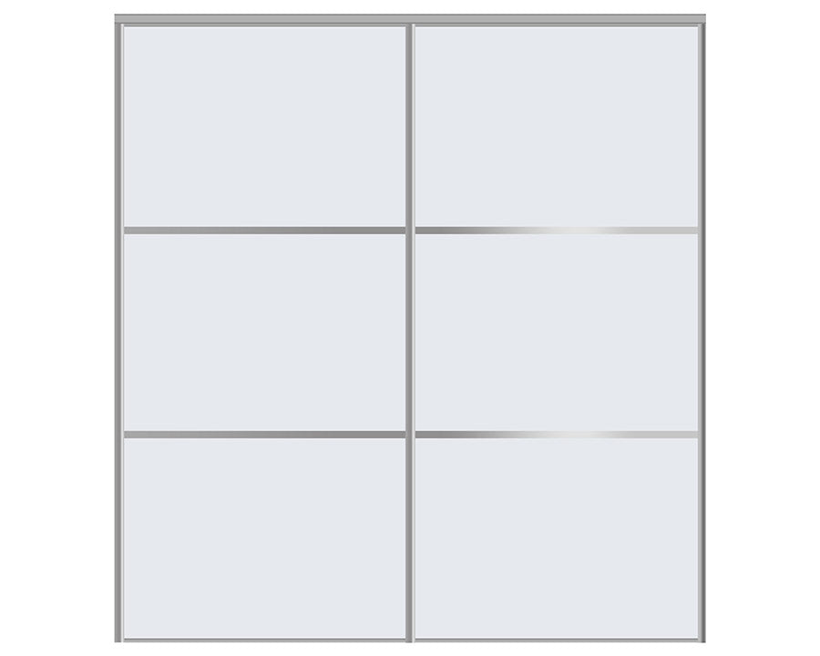Nova Sliding Closet Doors - Style 03 | Glass Door | White