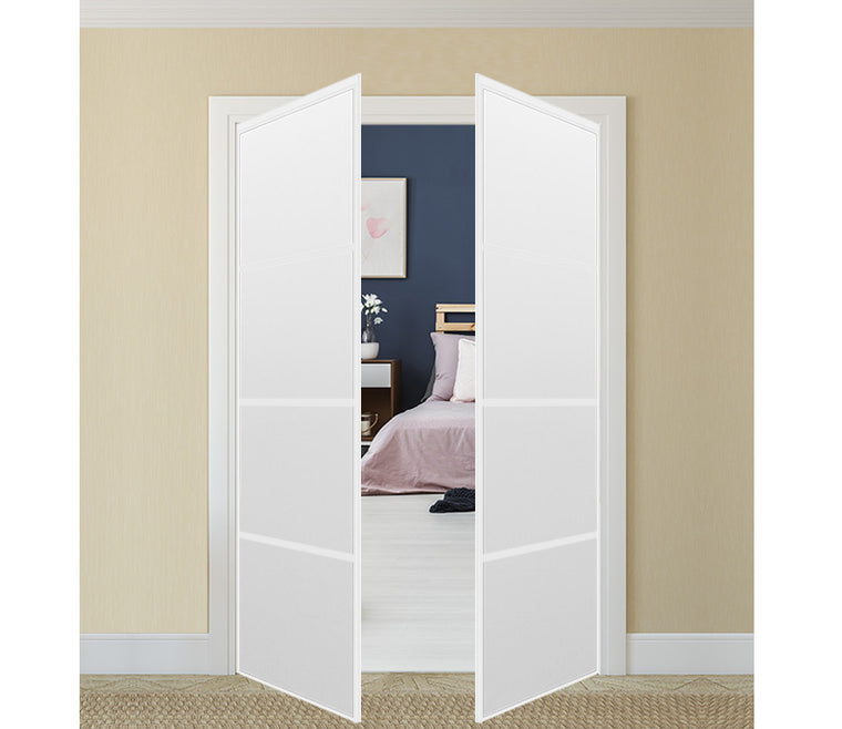 Nova Pivot Closet Doors - Style 04 | Panel Door | Swing Door | White Drawing Gloss