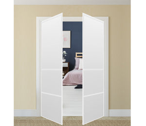 Nova Pivot Closet Doors - Style 04 | Panel Door | Swing Door | White Drawing Gloss | Buy Doors Online