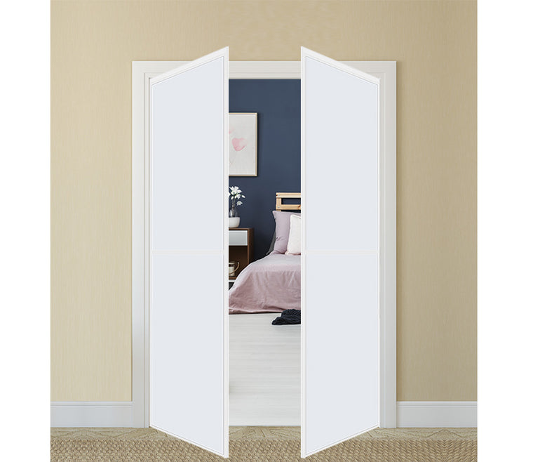 Nova Pivot Closet Doors - Style 02 | Glass Door | Swing Door | White
