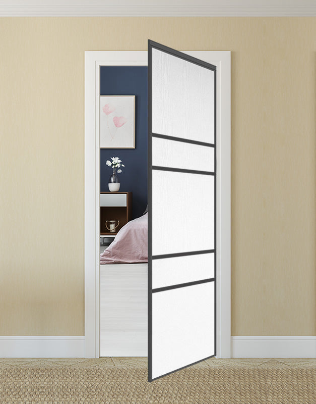 Nova Pivot Closet Doors - Style 08 | Panel Door | Swing Door | White Ash