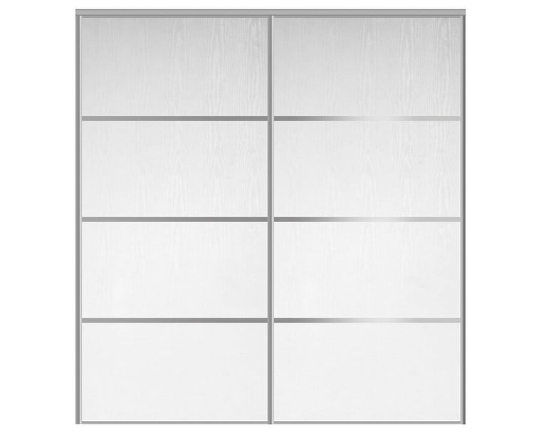 Nova Sliding Closet Doors - Style 04 | Panel Door | White Ash