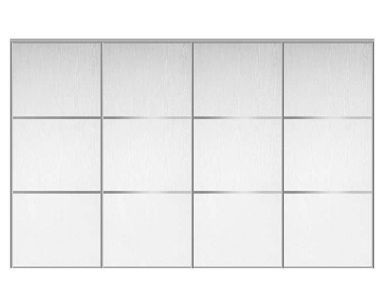 Nova Sliding Closet Doors - Style 03 | Panel Door | White Ash